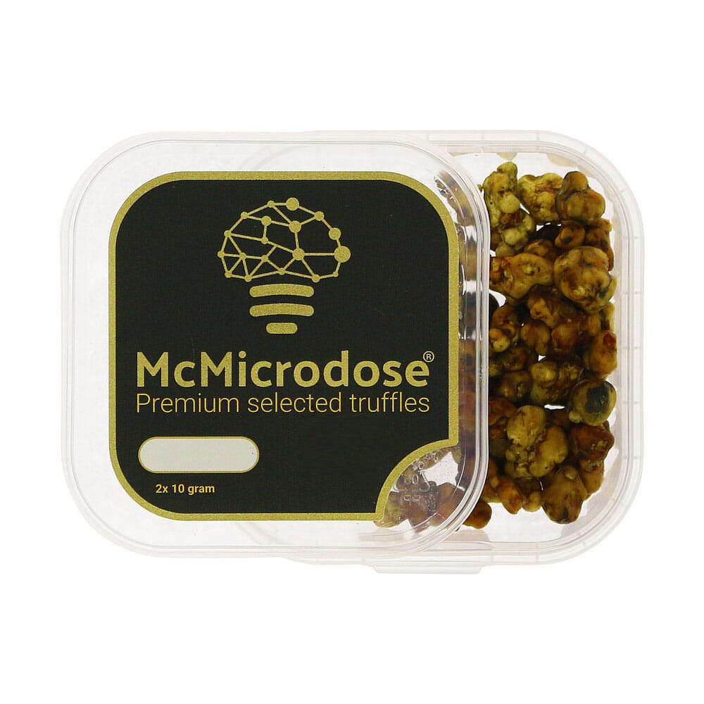 McMicrodose 2x 10 gram product box of magic truffles